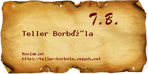Teller Borbála névjegykártya