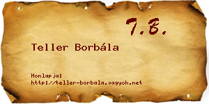 Teller Borbála névjegykártya